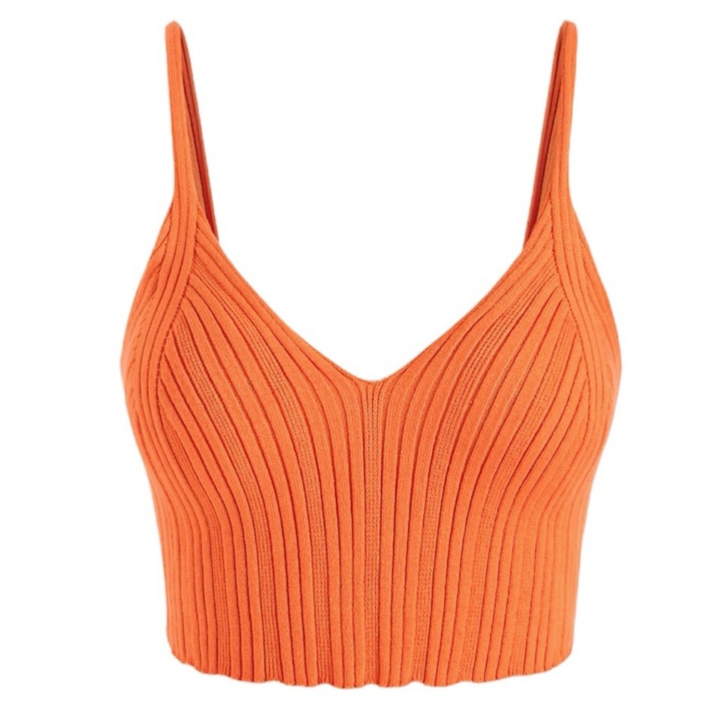 Solid Rib Knit Tank Top SMALL